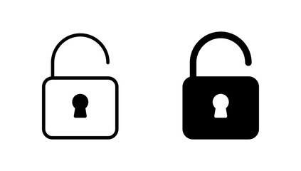 Unlock icon vector. Unlock sign and symbol. unlocked padlock icon