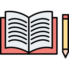 Unique Pencil and Book Vector Icon