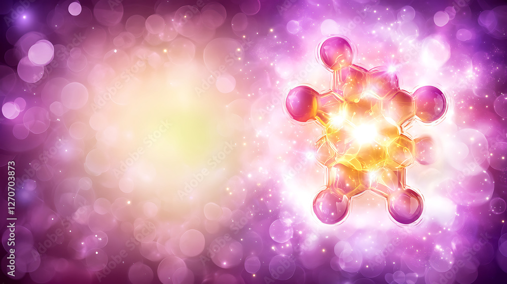 Aufkleber glowing molecular structure in a nebula of light and energy visualization concept design
