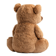 Cute Brown Soft Toy Bear in Side View with No Shadow for Cozy and Adorable Collection