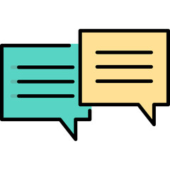 Unique Two Chat Bubbles Vector Icon