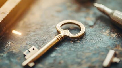 Locksmith Crafting Custom Key with Sparks Flying in Workshop