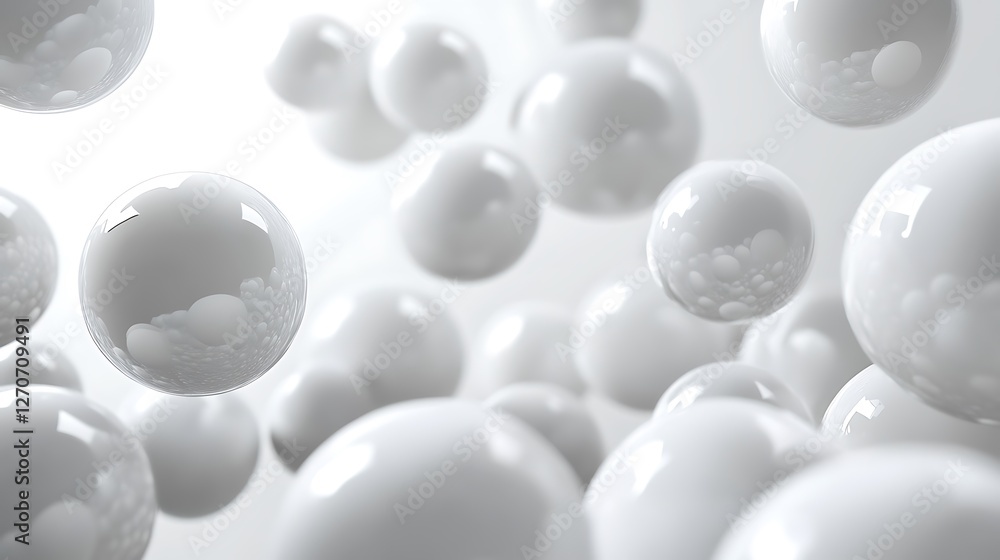 Aufkleber abstract spheres floating in white space. use for backgrounds, modern design