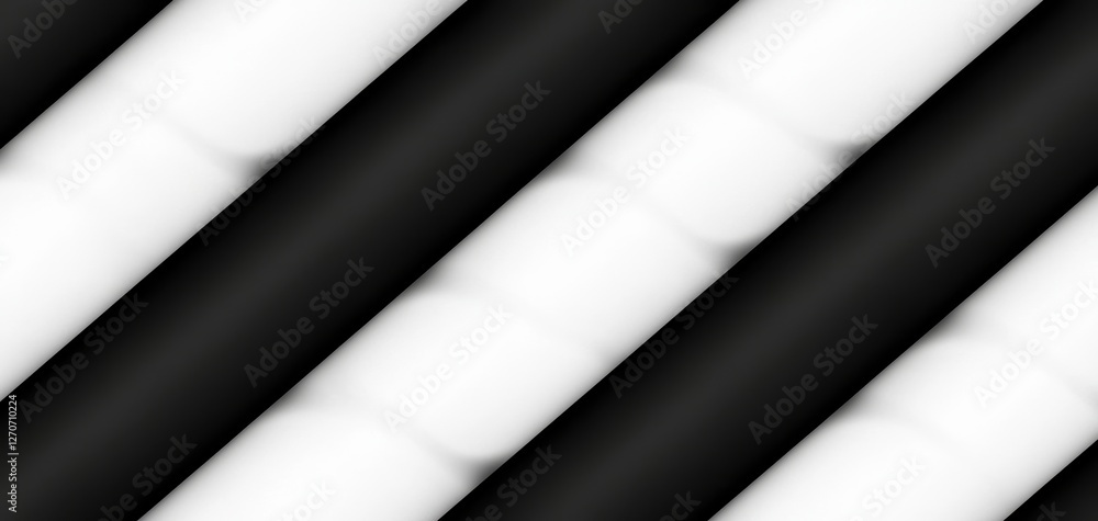 Poster high-contrast abstract background with alternating black and white stripes, seamless diagonal patter