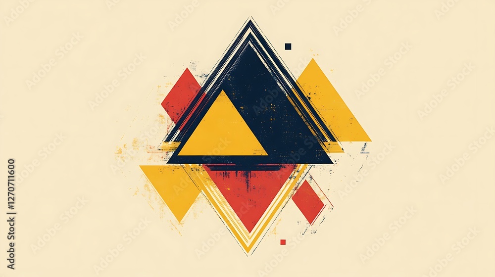 Poster abstract geometric shapes composition, background design, possible use for website header, or social