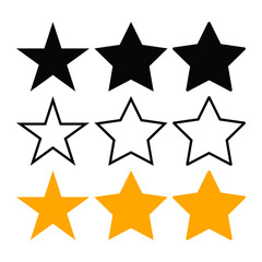 Star vector icon, Vector graphic of star icon, Star icon vector set design