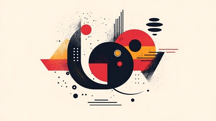 Abstract geometric shapes, colorful composition, artistic design, modern graphic