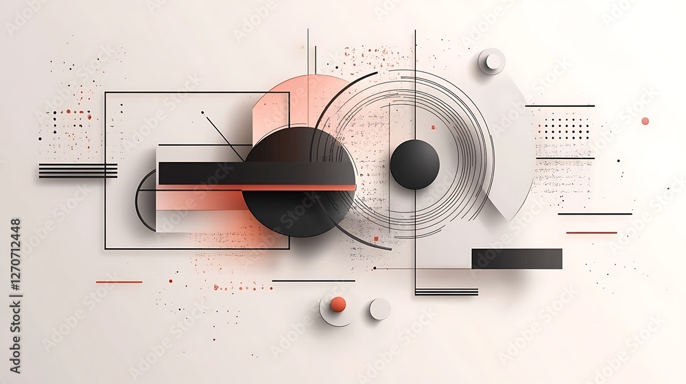 Poster Abstract geometric shapes, design elements, color palette. Possible use Background design