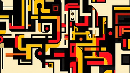 Abstract geometric shapes design, dynamic lines, colorful composition