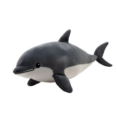 Obraz premium Soft Toy Vaquita Dolphin in Side View with No Shadow and Cut Out Isolation for Creative Projects and Marketing Uses