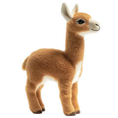 Fototapeta premium Realistic Vicuna Soft Toy Ideal for Children, Displays Adorable Features in Side View with Detailed Texture and Coloration