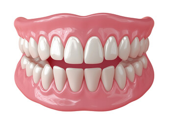 Naklejka premium a white teeth with pink gums isolated on a transparent background