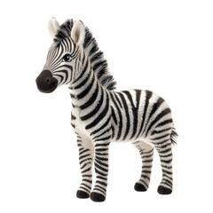 Obraz premium Adorable Soft Toy Zebra in Profile View with a Clean Background for Children's Decor and Playtime Accessories