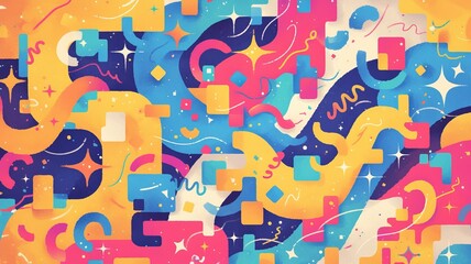 Colorful abstract shapes background design, party celebration