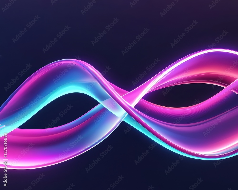 Aufkleber a vibrant wave of blue and pink colors flows smoothly against a dark background, creating a dynamic 