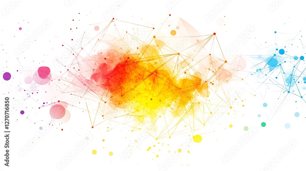 Poster abstract colorful network design, modern background, possible use in presentations, digital art