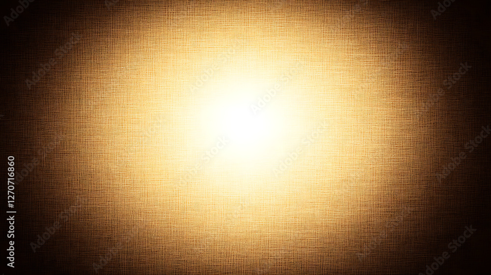 Poster golden textured fabric with central light source abstract background radiating warmth and glow