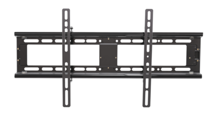 Wall mount bracket for flat-screen TV installation, isolated on a white background. Metal frame with multiple holes for adjustable positioning. Ai generative