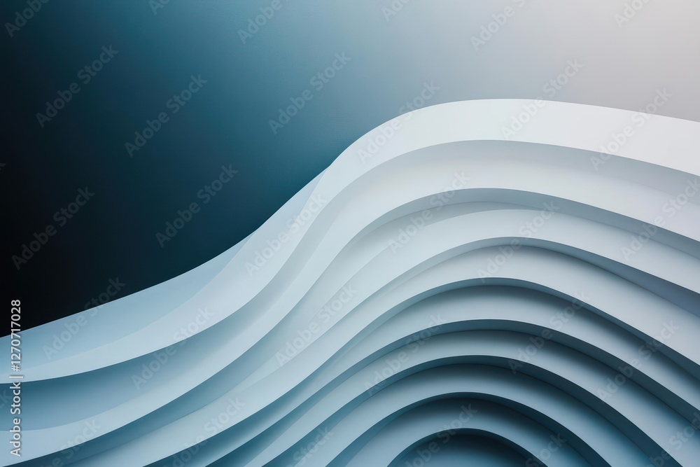 Poster intricate close up of a white paper wave capturing the fluidity and elegance of paper texture in a m