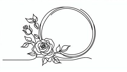 floral background frame with roses  flowers illustration