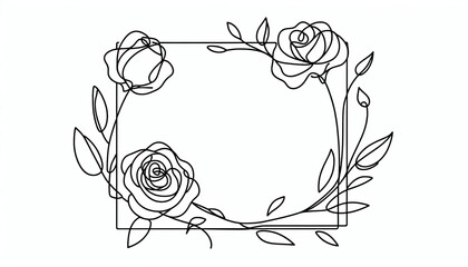 floral background frame with roses  flowers illustration