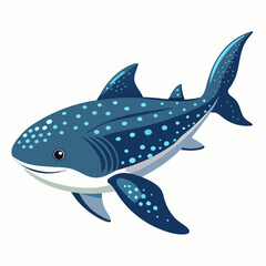 Adorable Cartoon Whale Shark Illustration Ocean Animal Design