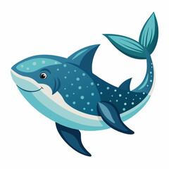 Adorable Cartoon Whale Shark Illustration Ocean Animal Design