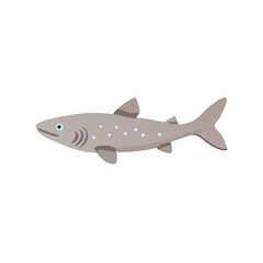 Illustration of a Small Spotted Shark Swimming in the Ocean Depths