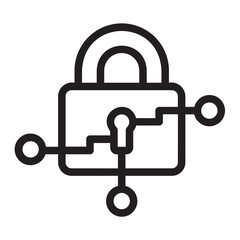 Secured Connection  line icon