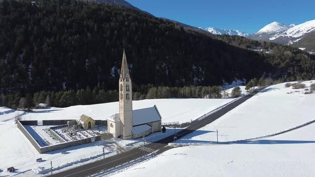 Church in the apls aerial view