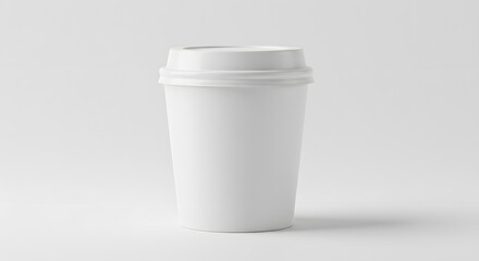 Clean white paper 2 oz cup with lid studio lighting mockup presentation