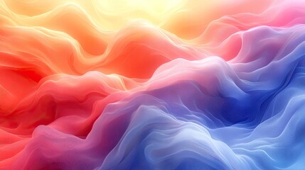 Obraz premium Abstract colorful fabric folds, vibrant colors, smooth texture, digital art. Possible use Background, wallpaper, graphic design