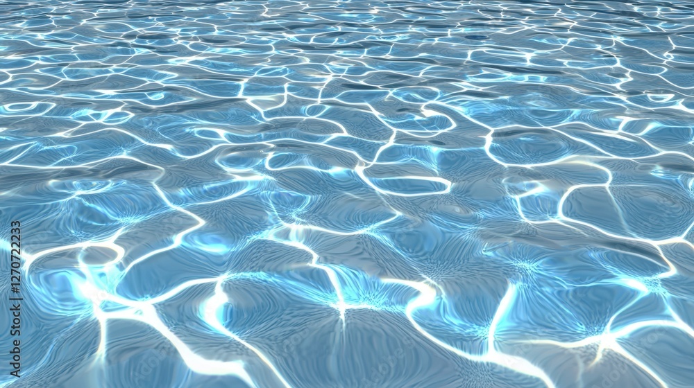 Poster hyper-realistic ocean wave ripples with a refreshing summer shimmer, perfect transparent overlay eff