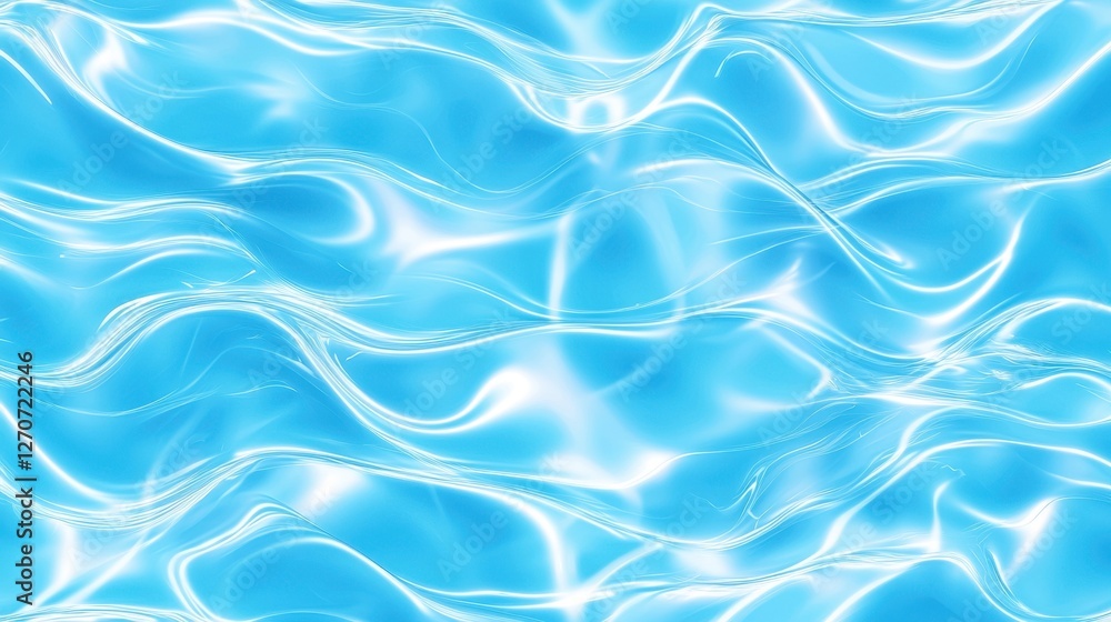 Poster hyper-realistic ocean wave ripples with a refreshing summer shimmer, perfect transparent overlay eff