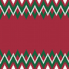 Red Chevron Fair Isle Seamless Pattern Design