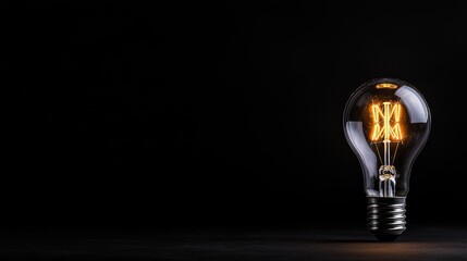 Glowing lightbulb on dark background, idea concept (5)