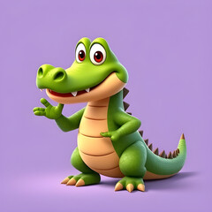 Fototapeta premium Happy Cartoon Crocodile