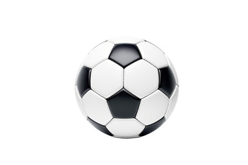 Traditional soccer ball with hexagonal pattern isolated on white background. Sports equipment concept. Ai generative
