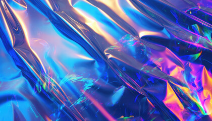 Shiny Metallic Holographic Foil Background with Prismatic Glow