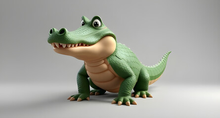 Obraz premium Happy Cartoon Crocodile