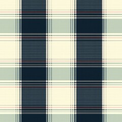 Cream, Teal and Navy Plaid Textile Design Seamless Pattern, Fabric Texture Plaid, Textile Design