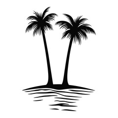 Palm Tree silhouette vector icon illustration