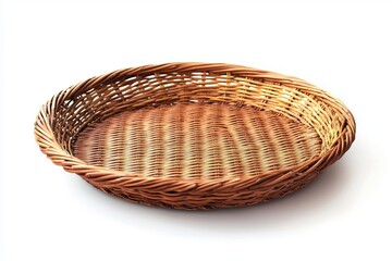 Rattan placemat isolated on white background