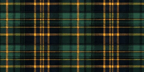 Fototapeta premium Green and Gold Plaid Texture Seamless Pattern Design, Fabric Background Plaid,Texture