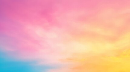 Pastel Sky Abstract Gradient Background, Soft Clouds, Dreamy Colors, Pink, Yellow, Blue Pastel Background, Abstract Art