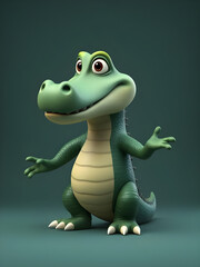 Fototapeta premium Happy Cartoon Crocodile