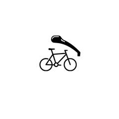 Fototapeta premium Minimalist Bicycle Icon Depicting Transportation or Cycling Concepts in Black Design