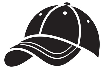 Fashion Baseball Cap Silhouette Icon Vector Design Headwear Apparel