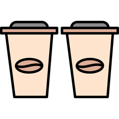 Two Coffees Vector Icon