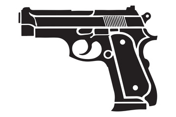 Detailed Pistol Vector Art for Graphic Design and Illustration Projects